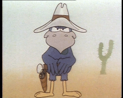 Cowboy Cartoon Bird GIF