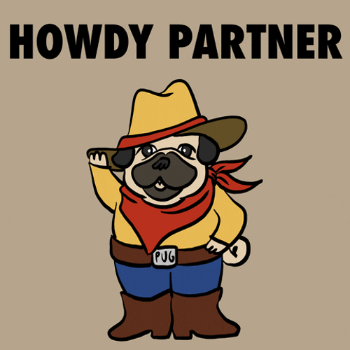Cowboy Dog Howdy Partner Greetings GIF