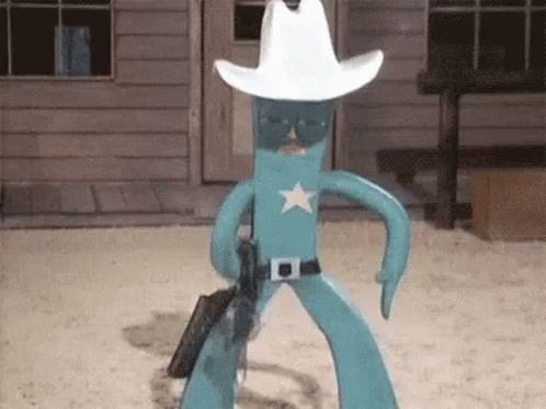 Cowboy Gumby Drawing Gun GIF
