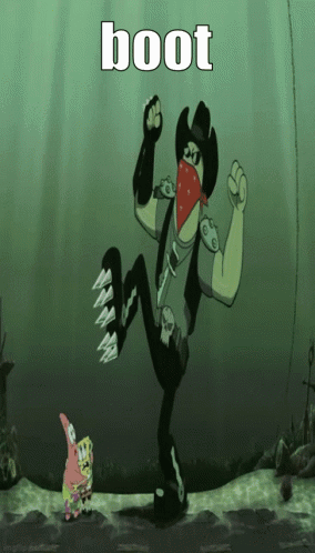 Cowboy Hat Bandana Cartoon Dancing In Water Boot GIF