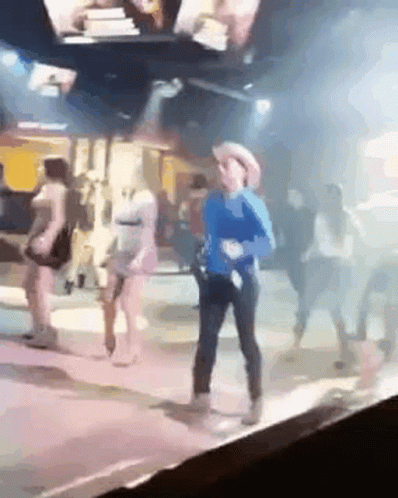 Cowboy Hat Man Holding Camera Slide And Ride Rodeo GIF