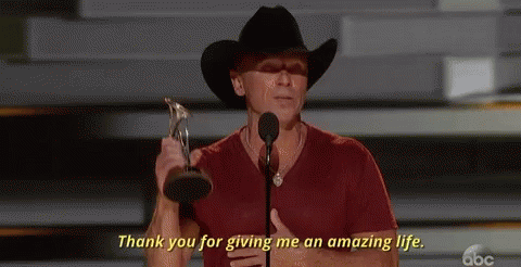 Cowboy Hat Man Holding Trophy Saying Thank You GIF
