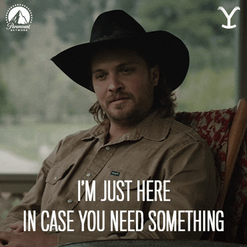 Cowboy Hat Man I'm Just Here In Case You Need Something