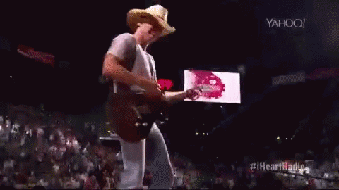 Cowboy Hat Man Playing Guitar On Stage GIF
