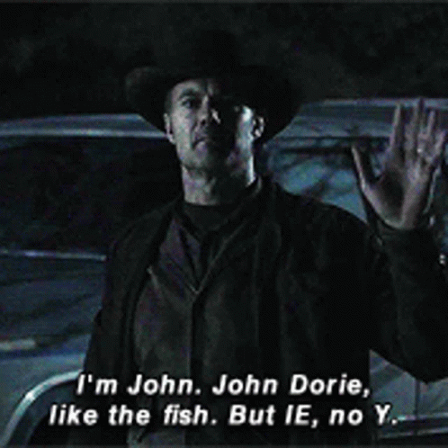 Cowboy Hat Man Saying I'm John John Dorie Like The Fish But Ie No Y GIF