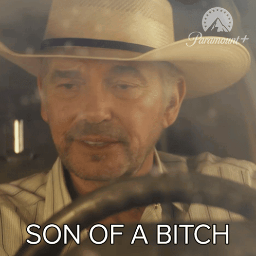 Cowboy Hat Man Saying Son Of A Bitch While Driving GIF