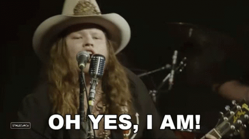 Cowboy Hat Man Singing Oh Yes I Am