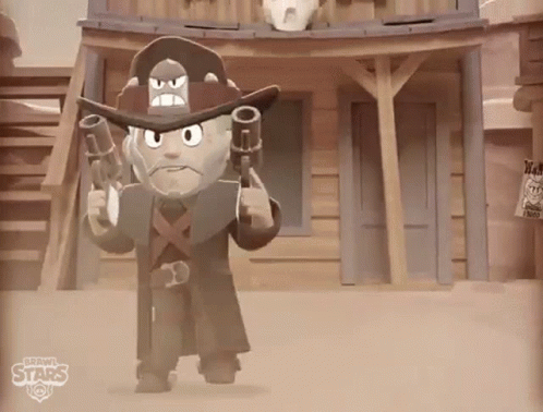 Cowboy Holding Guns