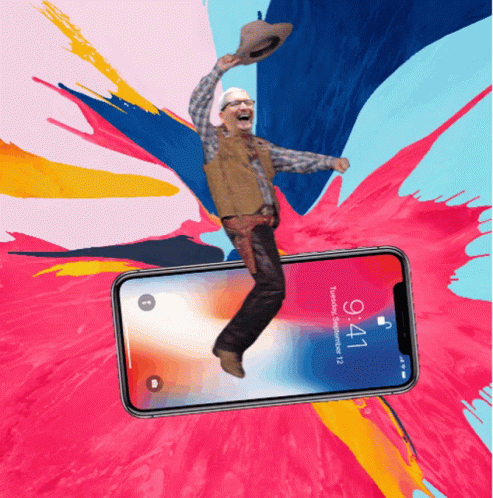 Cowboy Jumping Out of Phone With 9:41