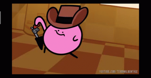 Cowboy Kirbo Firing Guns GIF