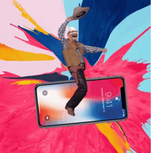 Cowboy Man Jumping Out of Phone Saying 9:41