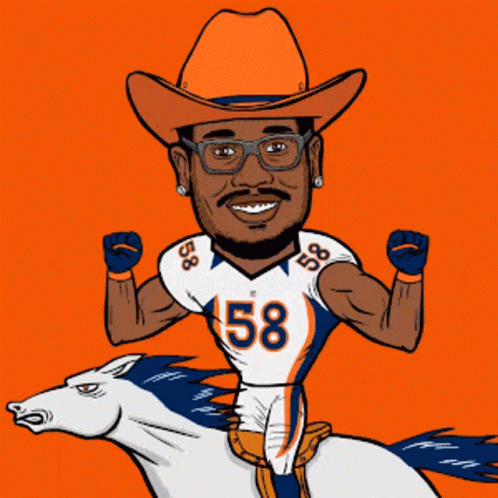 Cowboy Man With Jersey Number 58 Riding Horse GIF