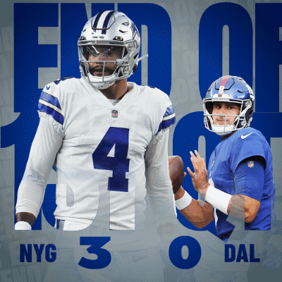 Cowboys And Giants Football Players On A Poster GIF