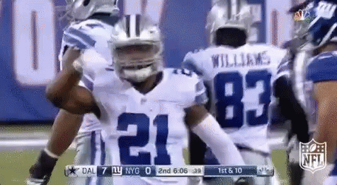 Cowboys Football Players Celebrating Touchdown
