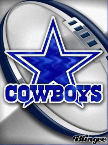Cowboys Logo Blue Star On Silver Background GIF