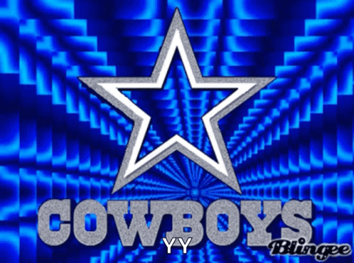 Cowboys Logo On Blue Background With Star GIF