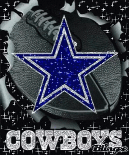 Cowboys Logo With Football Background GIF