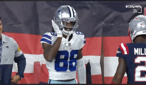 Cowboys Player Number 88 With American Flag
