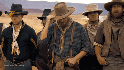 Cowboys Standing Together Horizon American Saga GIF