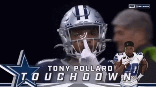 Cowboys Tony Pollard Holding Finger to Lips