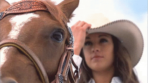 Cowgirl Horse Hat Gesture GIF