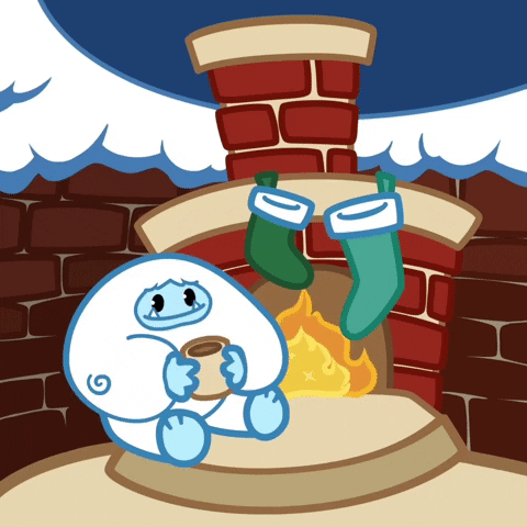 Cozy Christmas Fireplace Chocolate Mug GIF