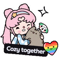 Cozy Together Hug Sticker GIF