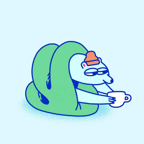 Cozy Winter Coffee Sniffing GIF