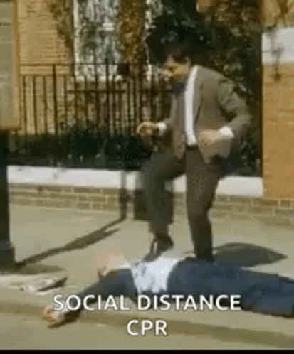 Mr Bean Social Distance Cpr GIF