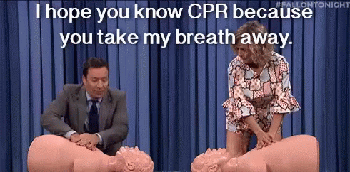 Amy Sedaris Teaching Jimmy Fallon Cpr GIF