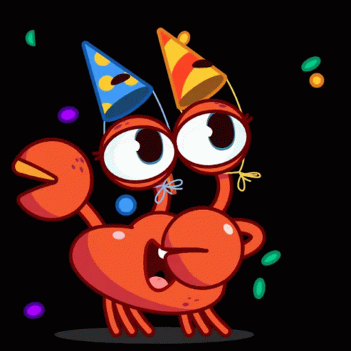 Crab Dancing With Confetti GIF