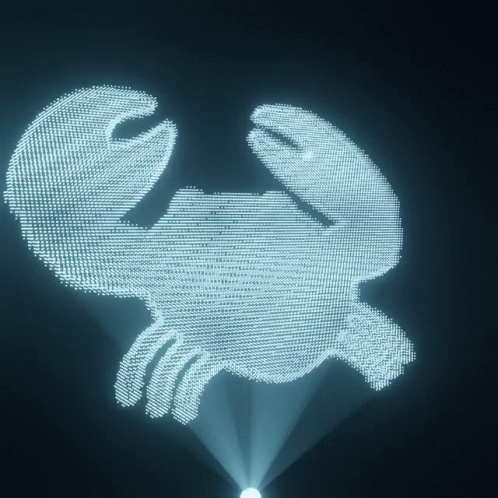 Crab Made Of Numbers GIF
