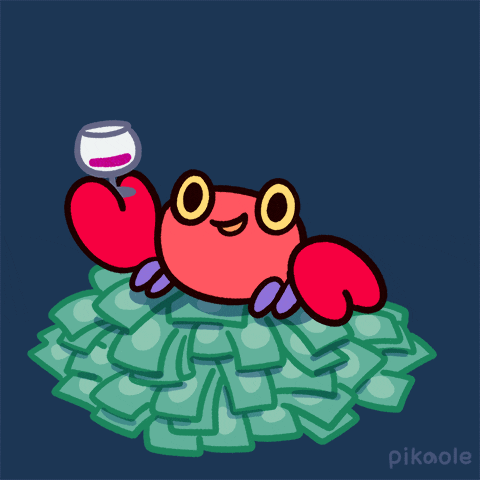 Money And Wine Crab Rave GIF