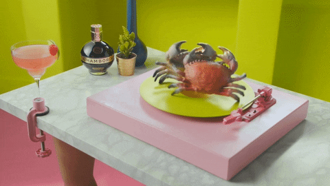 Crab Spin With Cocktails GIF