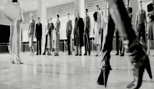 Cracking The Whip Monochromatic Leather And Lace GIF