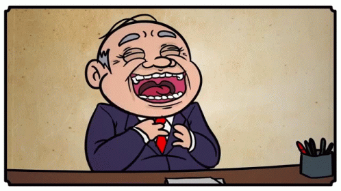 Cracking Up Cartoon Old Man GIF