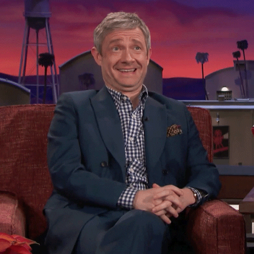 Cracking Up Martin Freeman GIF
