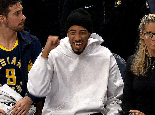 Cracking Up Tyrese Haliburton Basketball GIF