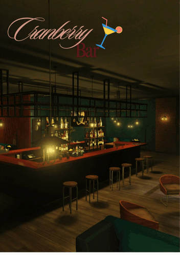 Cranberry Bar With Martini GIF