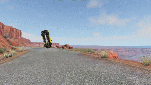 Car Cliff Crash GIF