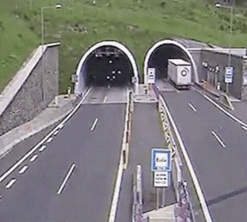 Tunnel Car Crush GIF