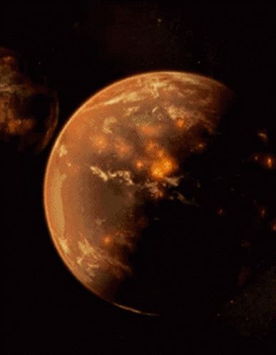 Catastrophic Planetary Crash And Burn GIF