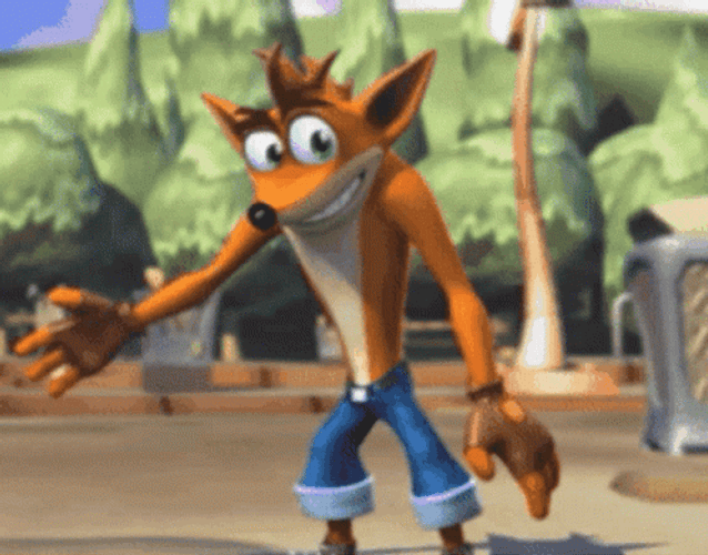 Crash Bandicoot Fox Shrug GIF