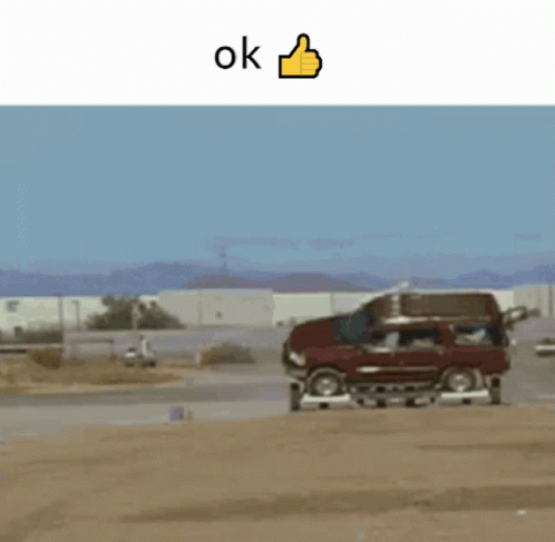 Crashed Car Saying Ok