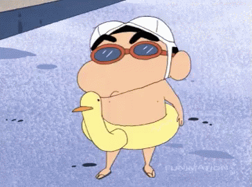 Crayon Shin Chan Duck Floater GIF