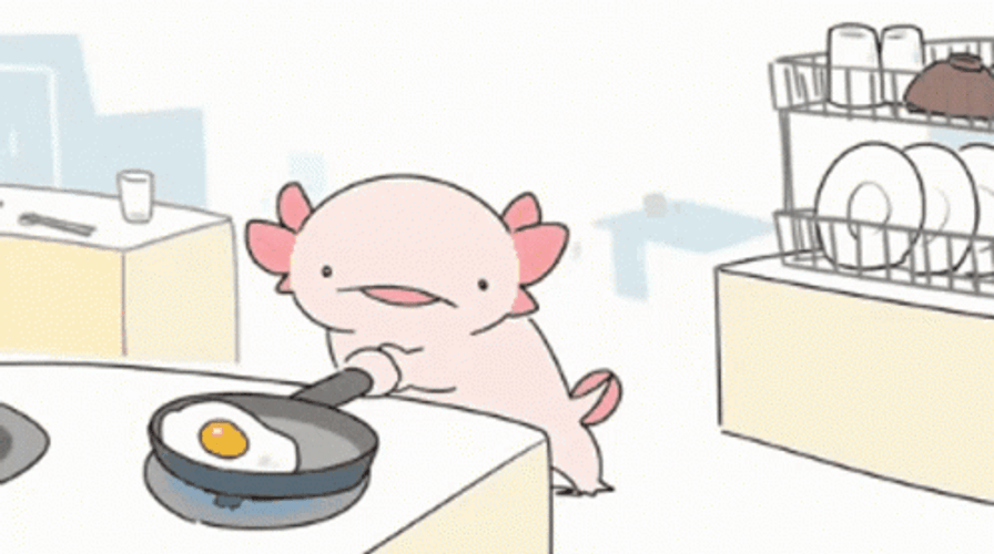 Crazy Axolotl Cooking GIF