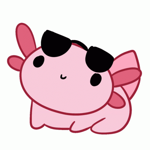 Crazy Axolotl Holding Knife GIF