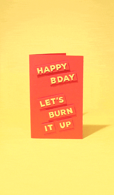 Crazy Birthday Burning Out Animated Art GIF