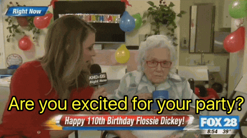 Crazy Birthday Celebrant Grumpy Flossie Dickey GIF