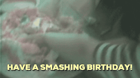 Crazy Birthday Celebration Smashing Cake GIF